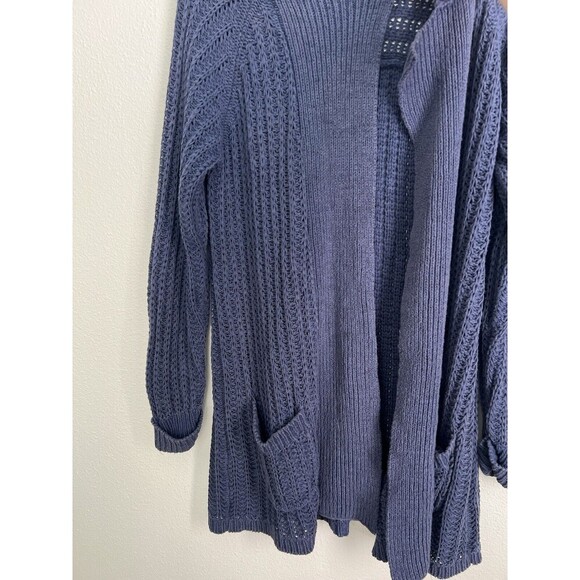 Boden Womens Long Sleeve Open Knit Duster Cardigan Sweater Heavy Blue Medium - Picture 3 of 7